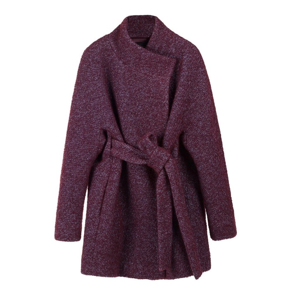 Cop. Copine “Yakitori” Wrap Coat In Aubergin Size 36 New Without Tags!